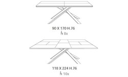 4X4 TABLE RECTANGULAIRE AVEC ALLONGES Design Contemporain Caen
