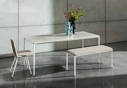 TABLE RECTANGULAIRE AVEC ALLONGE SLIM Sovet Italia Design Contemporain Caen