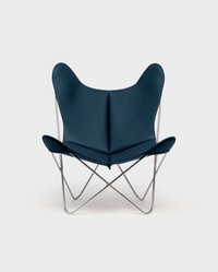 Fauteuil AA Butterfly Cuir P�trole Structure Laqu�e ou Chrom�e Design Contemporain Caen