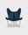 Fauteuil AA Butterfly Cuir Pétrole Structure Laquée ou Chromée Design Contemporain Caen