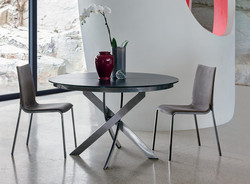 TABLE RONDE AVEC ALLONGE BARONE Bontempi Casa Design Contemporain Caen