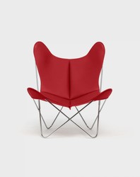 Fauteuil AA Butterfly Cuir Rouge Structure Laqu�e ou Chrom�e Design Contemporain Caen