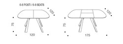 TABLE RONDE BOMBO avec ALLONGE OZZIO Design Contemporain Caen