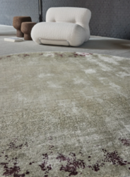 Tapis rond LAVA gris fum Serge Lesage Design contemporain Caen