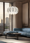 Fiordlys Silver Suspension Slamp Design contemporain Caen