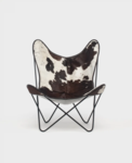 Fauteuil AAnd Butterfly Peau Marron Blanc Design Contemporain Caen