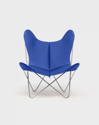 Fauteuil AA Butterfly Cuir Bleu Structure Laqu�e ou Chrom�e Design Contemporain Caen