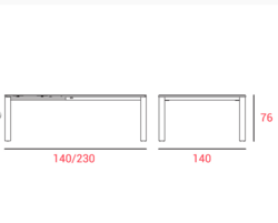 Table carr�e avec allonge Marcopolo Midj Design contemporain Caen