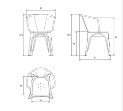 Fauteuil A56 Tolix Acier  Design contemporain Caen