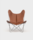 Fauteuil AA Butterfly Cuir Marron naturel  Structure Laque ou Chrome Design Contemporain Caen