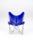Fauteuil AA Butterfly Cuir Bleu Structure Laque ou Chrome Design Contemporain Caen