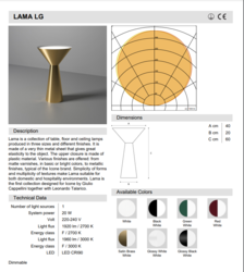 Lampe  LAMA LG ICONE Design contemporain Caen