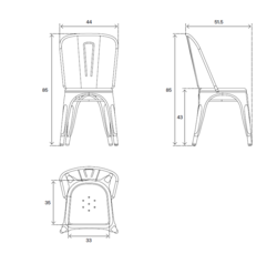 Chaise A Tolix  Design contemporain Caen