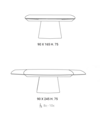 Table repas avec allonges Zenit Easyline Design contemporain Caen