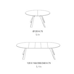 Table extensible CONVIVIO Easylin Design contemporain Caen