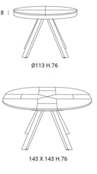 Table ronde extensible PETALO Easyline Desing contemporain Caen