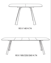 BOBBY table extensible Easyline Design contemporain Caen
