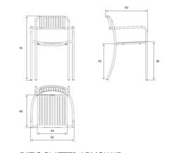 Fauteuil PATIO Lames Tolix Design Contemporain Caen