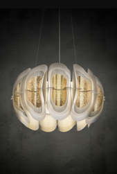 Fiordlys Gold Suspension Slamp Design contemporainn  Caen