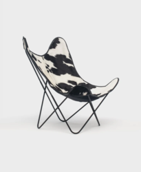 Fauteuil AAnd Butterfly Peau Noir Blanc Design Contemporain Caen
