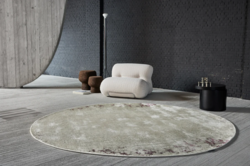 Tapis rond LAVA gris fum Serge Lesage Design contemporain Caen