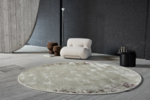 Tapis rond LAVA gris fum Serge Lesage Design contemporain Caen