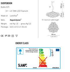 Suspension DRUSA Slamp Design Contemporain Caen