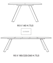 SIRIO table repas extensible Easyline Design Contemporain Caen