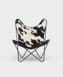 Fauteuil AAnd Butterfly Peau Noir Blanc Design Contemporain Caen