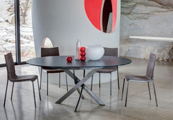 TABLE RONDE AVEC ALLONGE BARONE Bontempi Casa Design Contemporain Caen